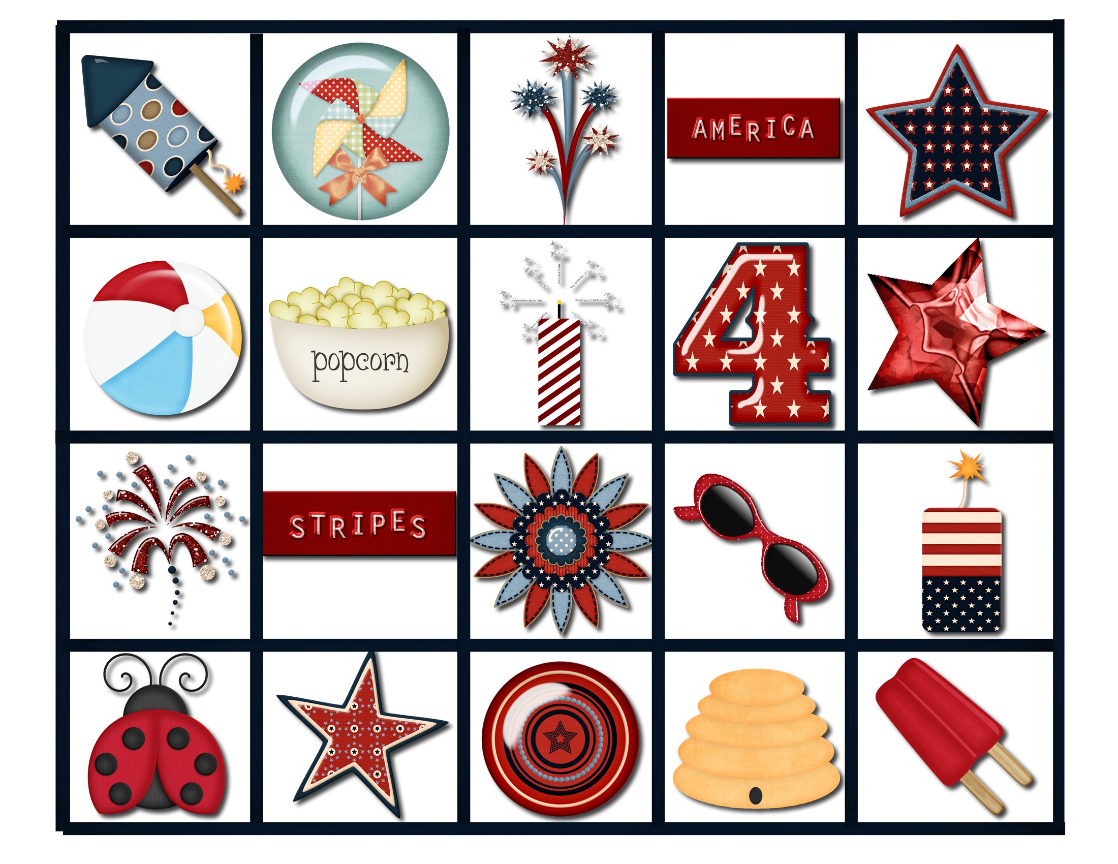 printable fourth of july bingo cards