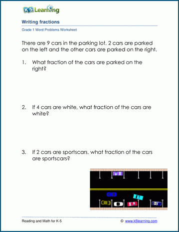 Fraction word problems for grade 1 | Worsheets library