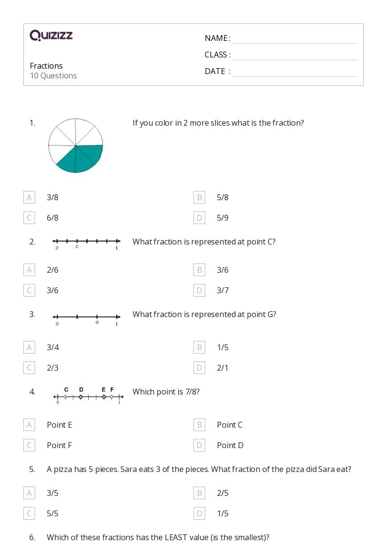 50+ Fractions worksheets for 3rd Grade on Quizizz | Free &  Printable