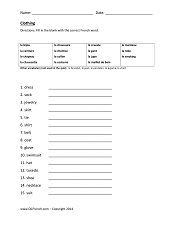 Free French Worksheets - QCFrench