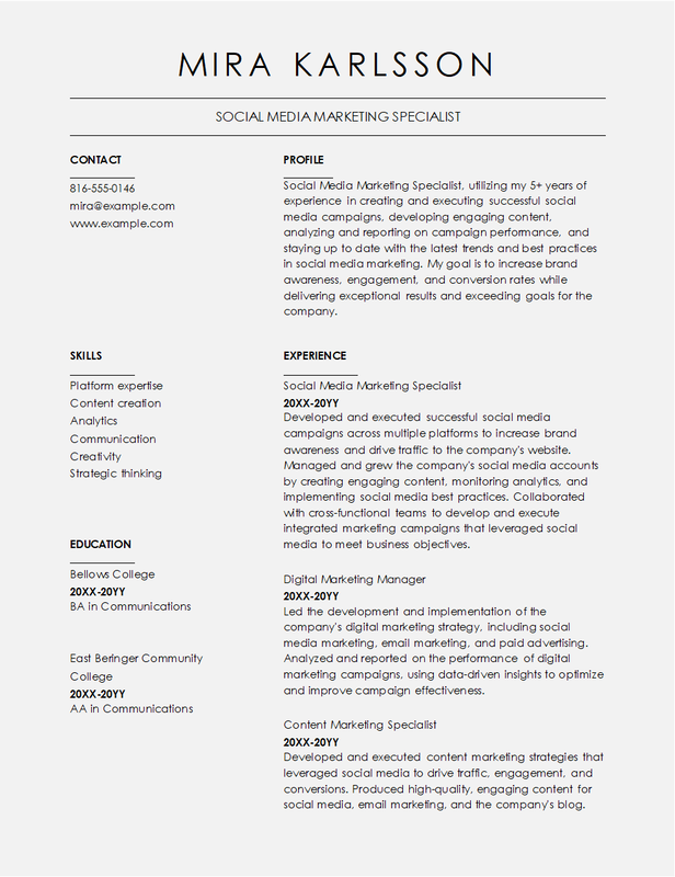Free resume templates to download and print | Microsoft Create