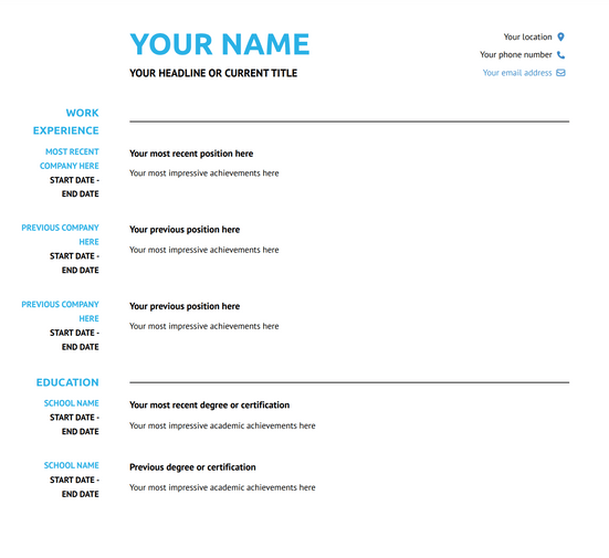 printable functional resume template