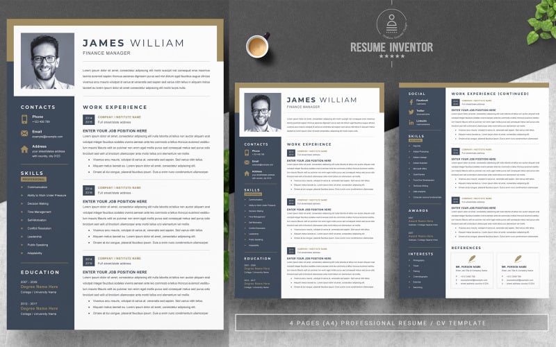 James William Printable Resume Templates - TemplateMonster