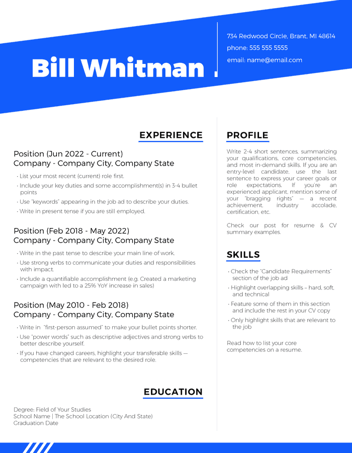 180+ Resume Templates (100% Free Download, No Signup)