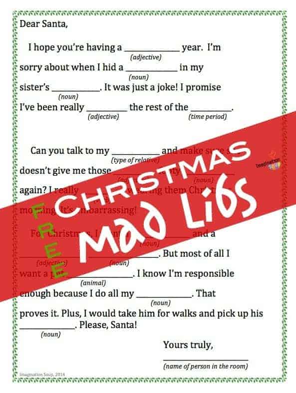 Free Printable Christmas Mad Libs - Imagination Soup