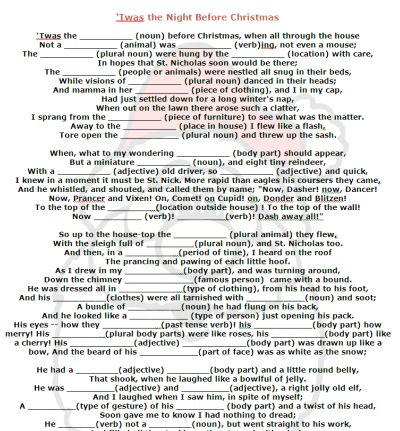 printable funny christmas mad libs