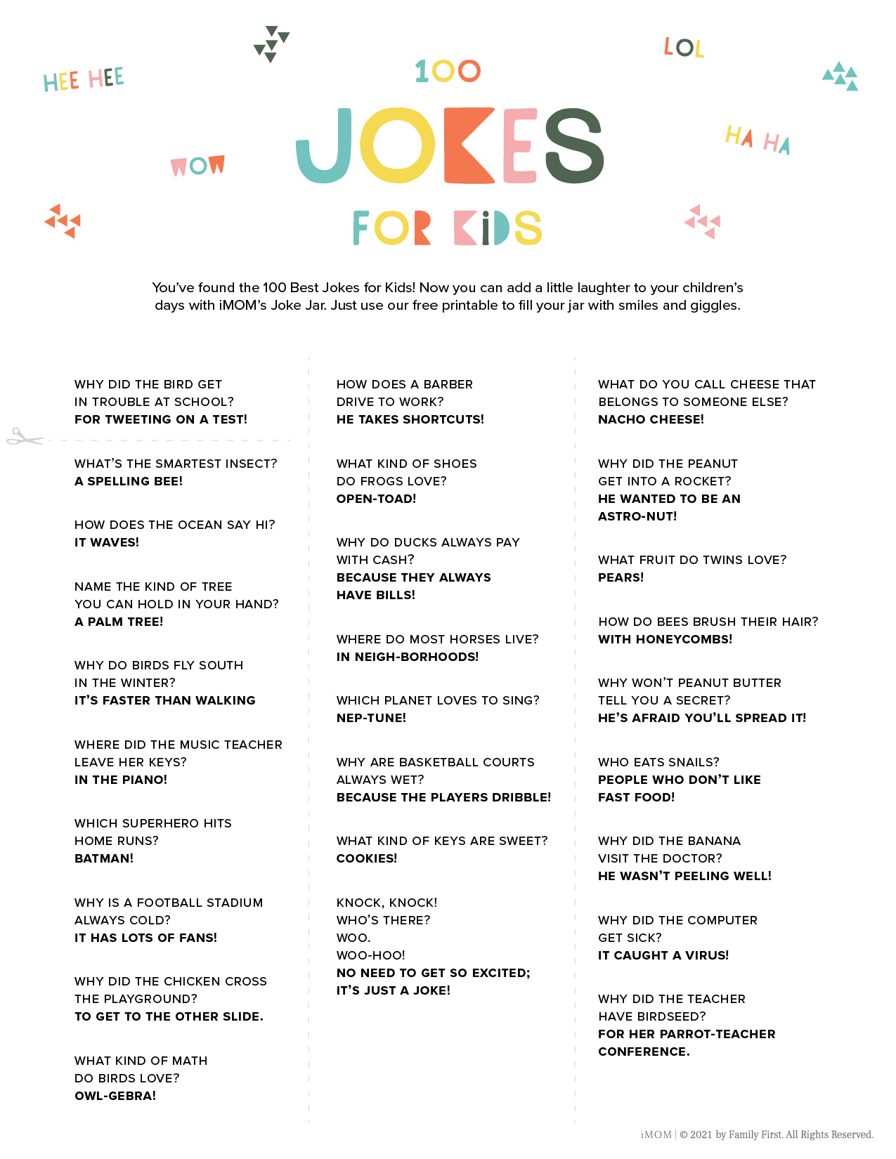 100 Hilarious Jokes for Kids - Funny Jokes for All Ages! - iMOM