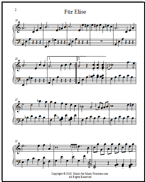 Free Fur Elise Sheet Music - Beautifully Readable Copies