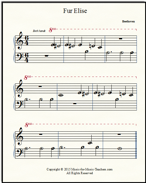 printable fur elise sheet music beginners
