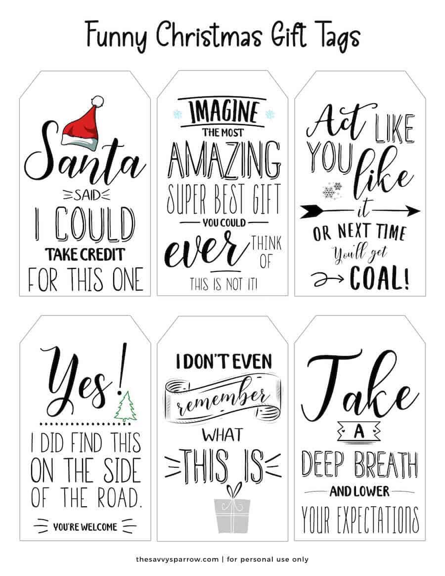 printable gag gift tags