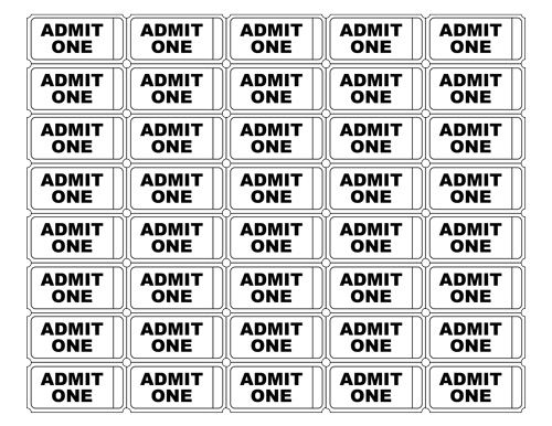 Free Printable Admit One Ticket Templates - Blank Downloadable PDFs