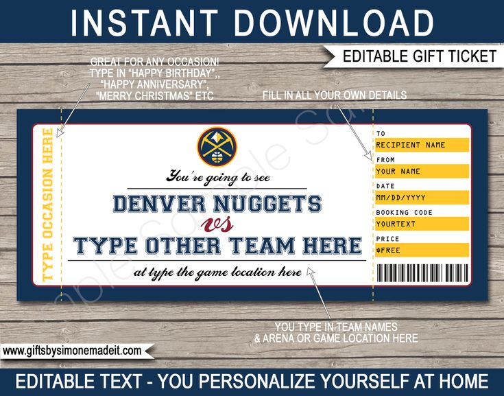 Denver Nuggets Gift Vouchers