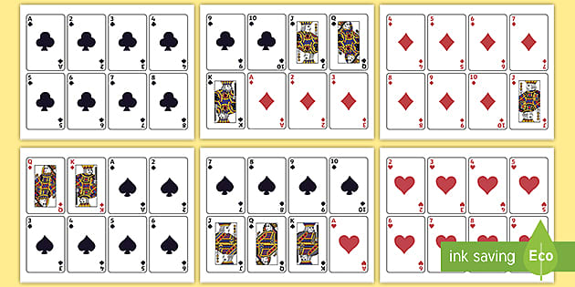 Printable Playing Cards | Elementary Math Games &  Resources
