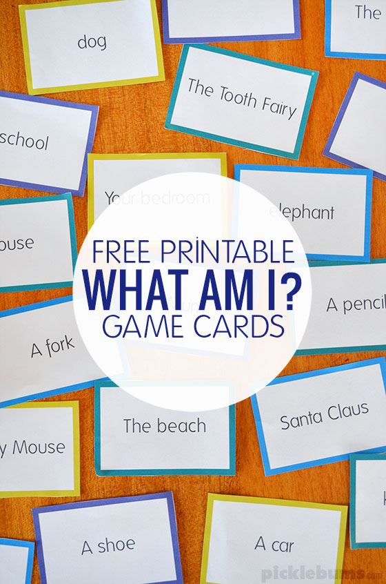 What am I? Game - Free Printable Family Game - Picklebums
