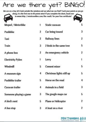 printable games for car trips