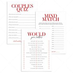 Couples Games Bundle Printable