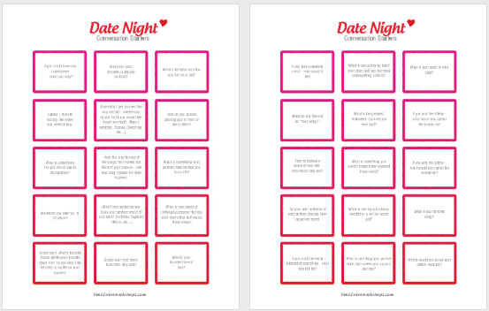Free Printable Date Night Conversation Starters - Kasey Trenum