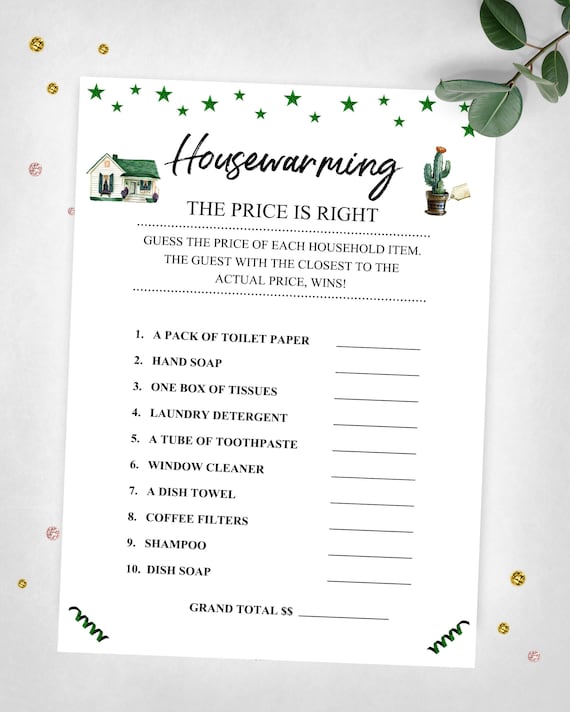 Housewarming the Price is Right. Housewarming Party Game. Real ...
