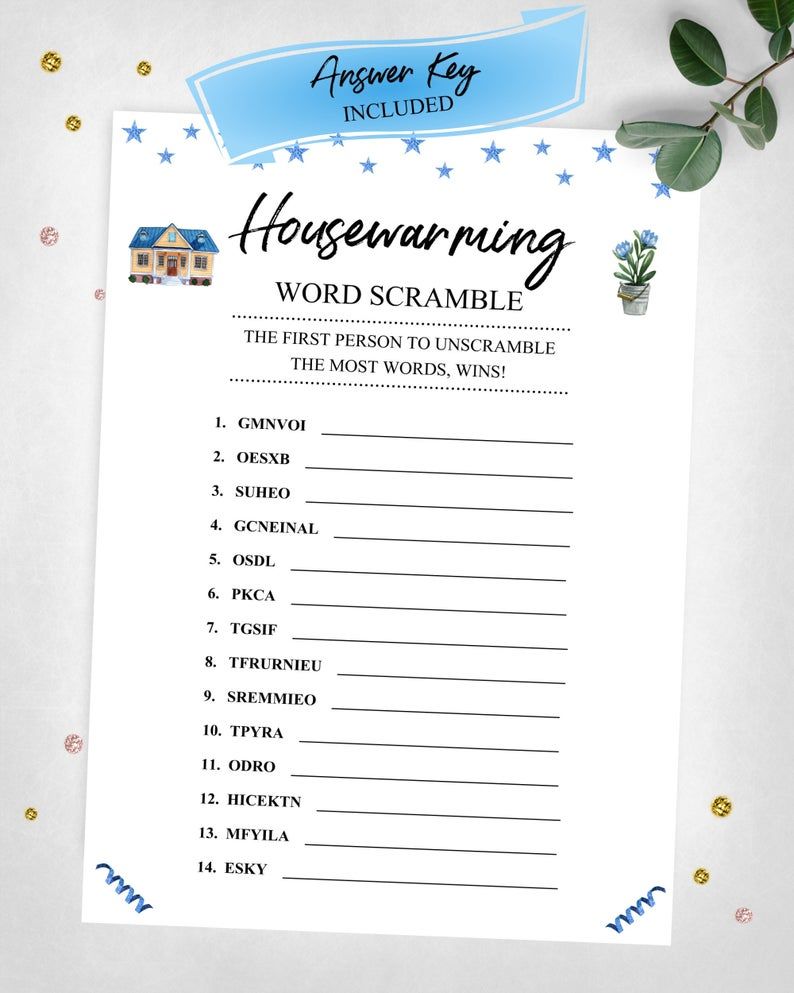 housewarming-word-scramble-housewarming-party-game-real-estate-worksheets-library for Free Printable Housewarming Party Games Housewarming Word Scramble. Housewarming Party Game. Real Estate ... - Worksheets Library for Free Printable Housewarming Party Games