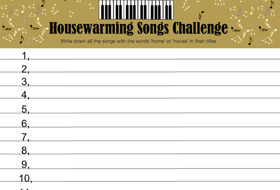 Housewarming Party Games Ideas with Free Printables