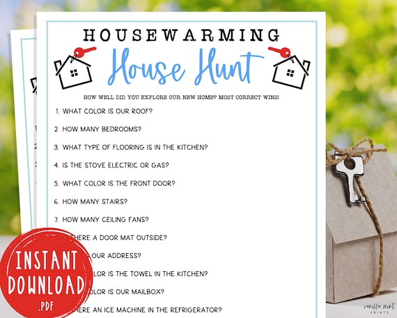 Housewarming Party Games House Hunt Fun Housewarming Party Games ...