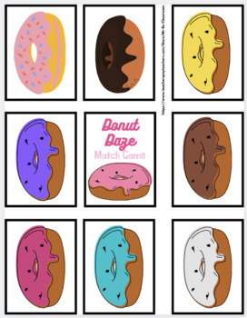 Donut Daze Match Up Game!! Free Printable Games For Distance ...
