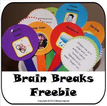 Brain Breaks - Printable games and activities for 5 minute ...
