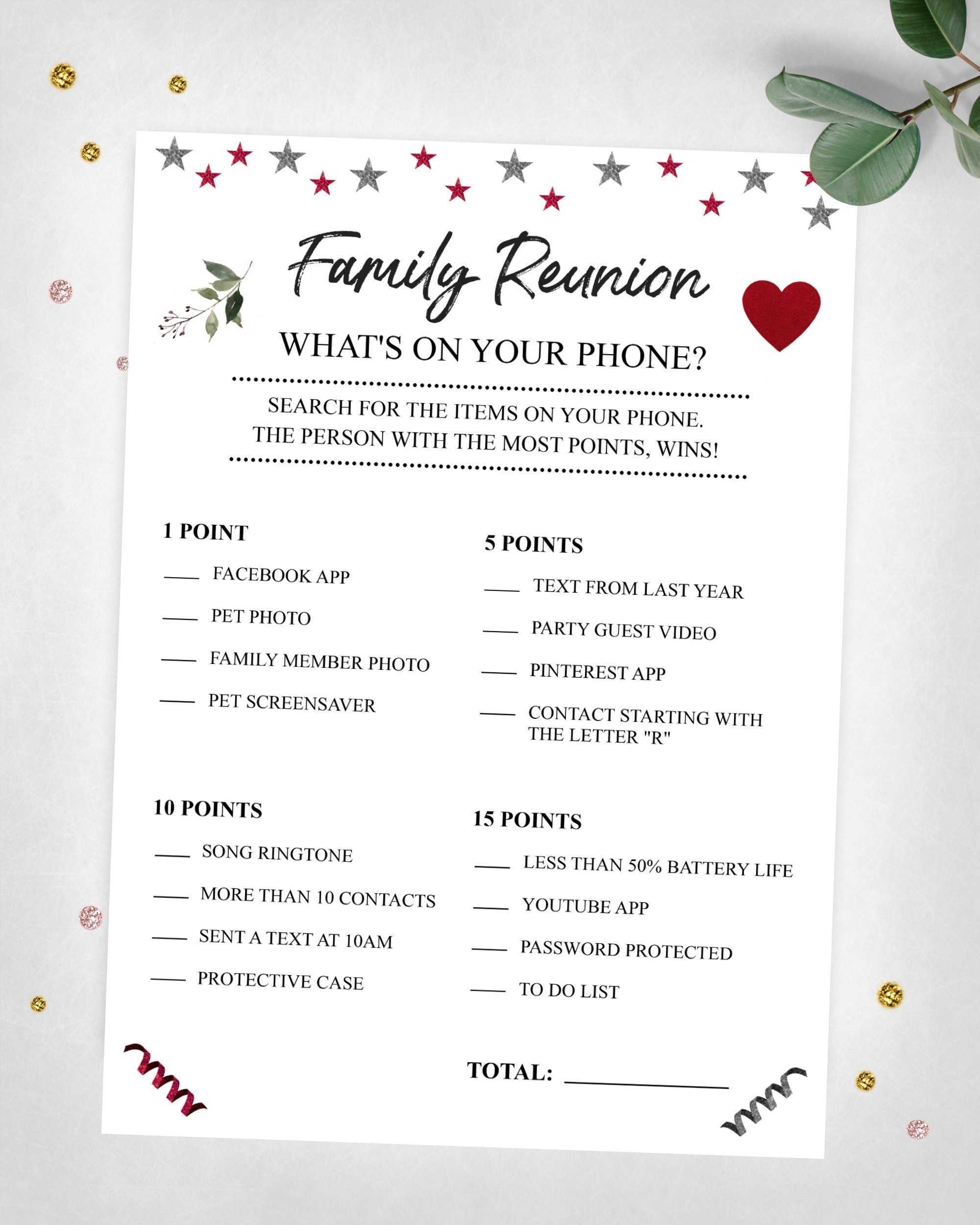 Family Reunion Game Whats on Your Phone Family Party Game. Whats ...