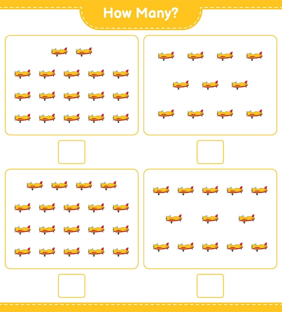 Premium Vector | Counting game how many Plane Educational children ...