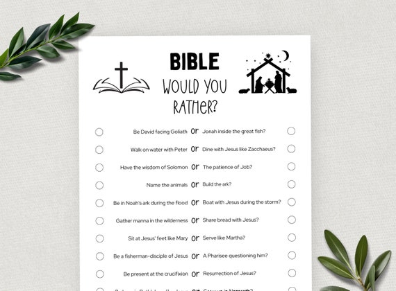 Printable Bible Would You Rather, This or That, Bible Games, Fun Christian  Youth Group Game, Sunday School, Church Study Activity
