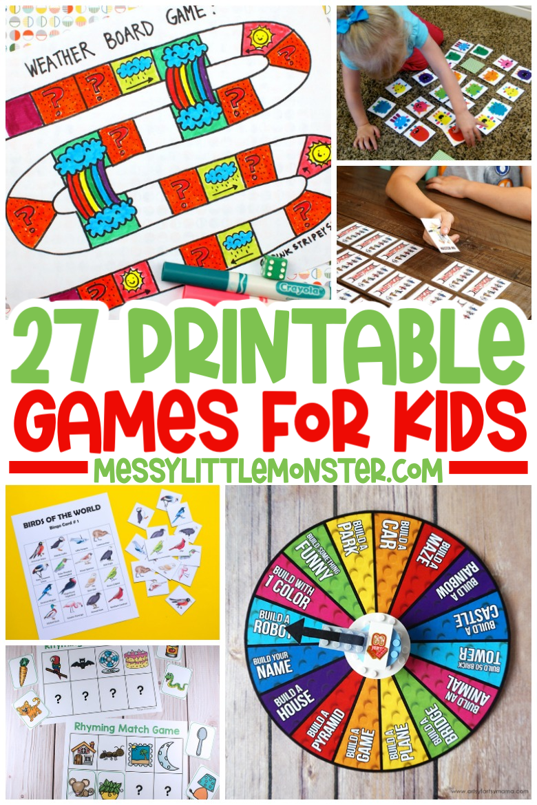 Printable Games for Kids - Messy Little Monster
