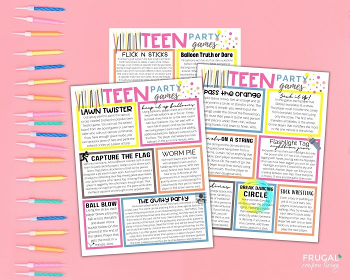 17 Really Fun Teenage Party Game Ideas - Print Today!