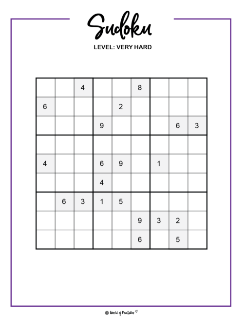 printable games sudoku