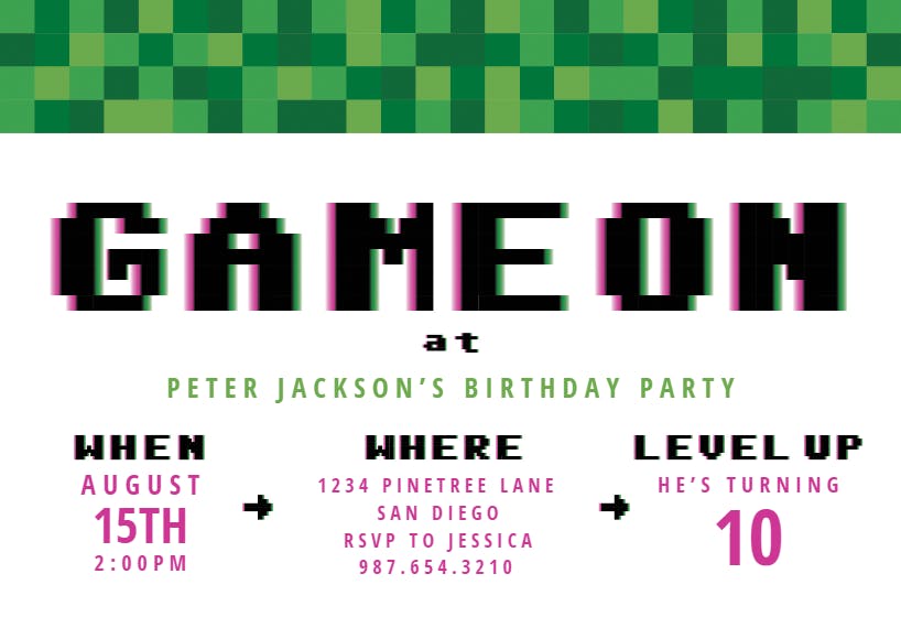 Video Game Party - Birthday Invitation Template (Free) | Greetings ...