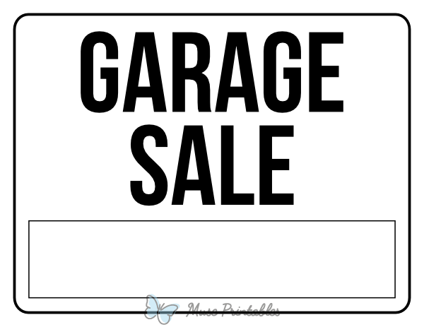 printable garage sale sign template