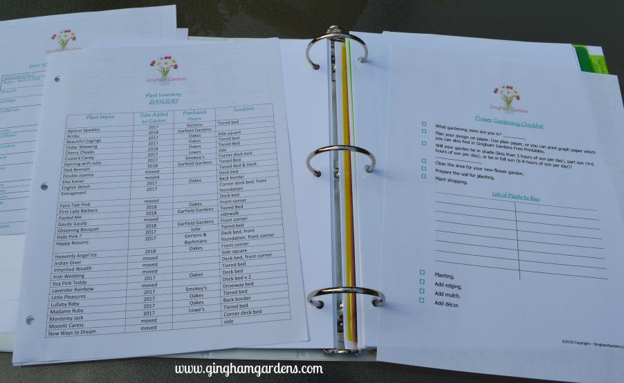 printable garden journal pages