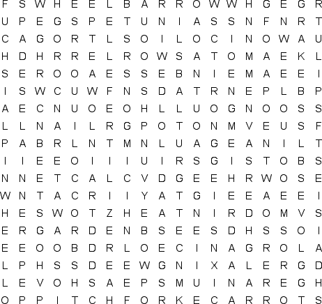 Gardening - Free Word Search Puzzle