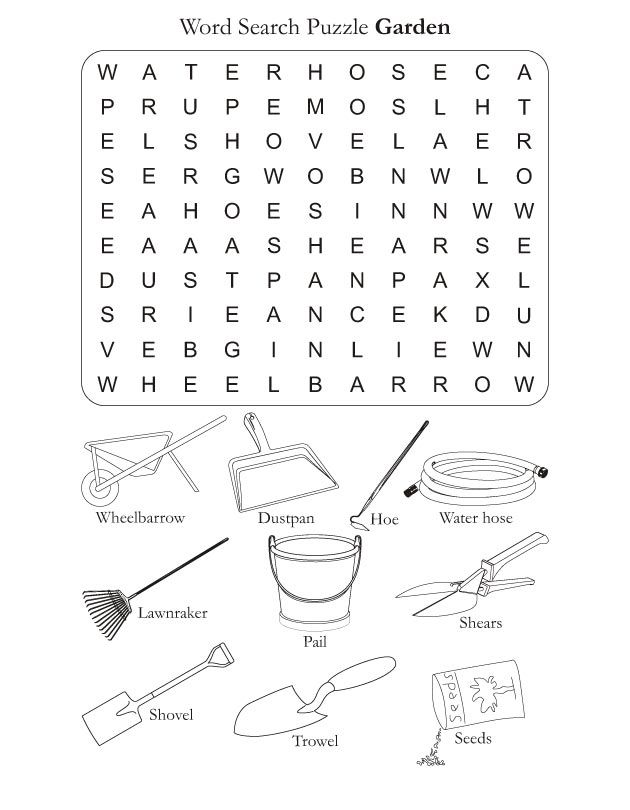 printable garden puzzles