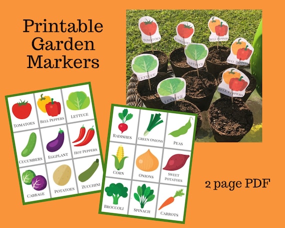 Printable Garden Markers DIY Garden Markers Vegetable Garden Plant ...