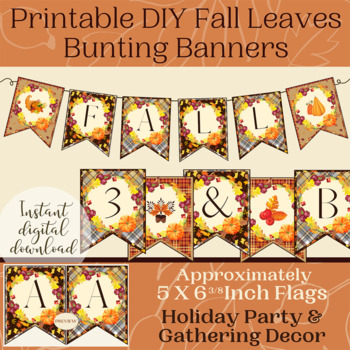 Fall Leaves Printable DIY Bunting Banner Letters and Numbers ...