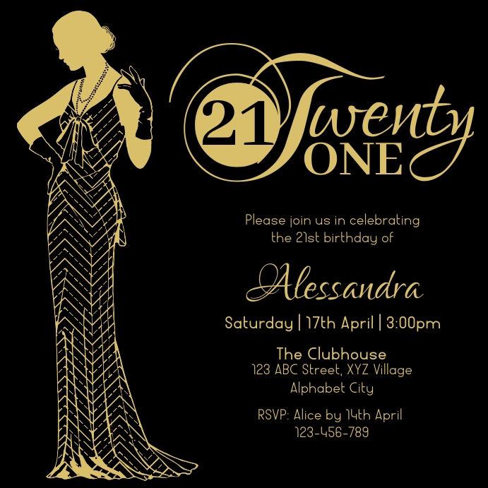 Great Gatsby Birthday Invitation-Vorlage | PosterMyWall