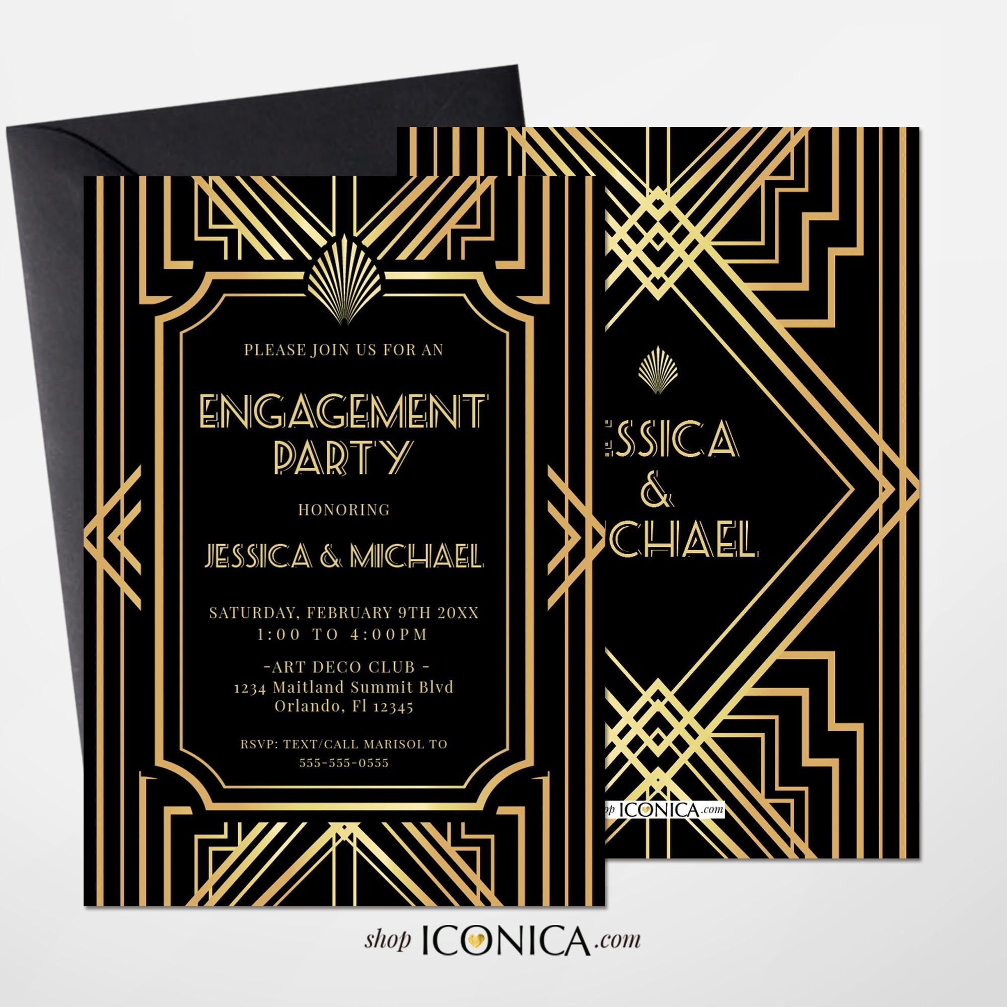 Roaring 20s Invitations Art Deco invitations, Great Gatsby Party ...