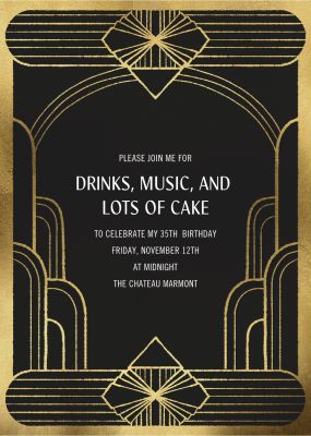 Great Gatsby Invitations | Send online instantly | RSVP tracking
