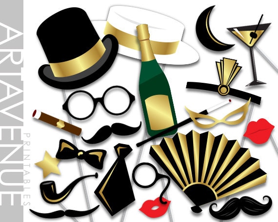 Gatsby PHOTO BOOTH PROPS Art Deco Printable Party Roaring 20s ...