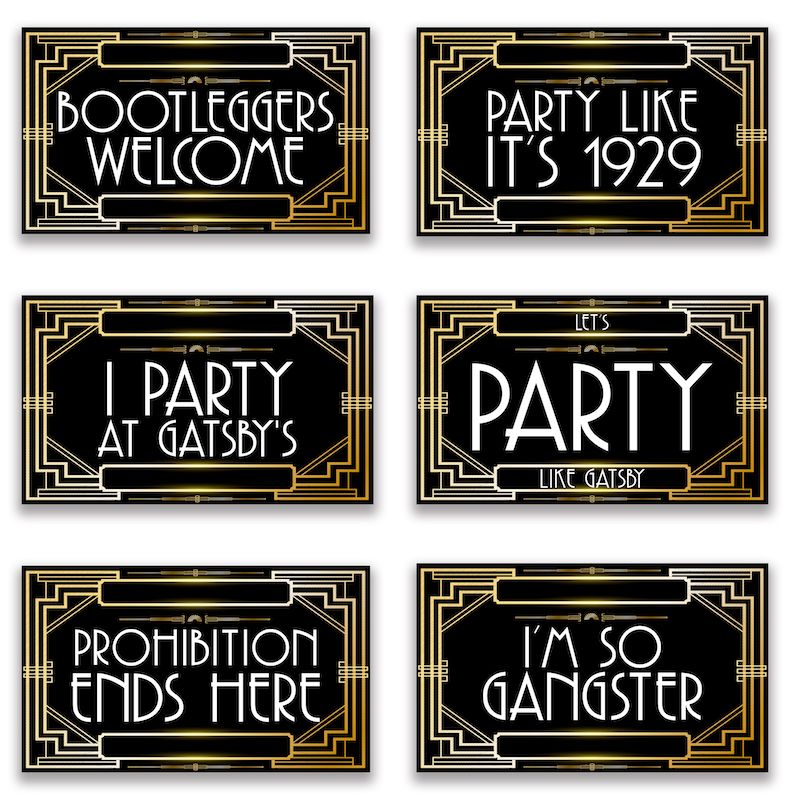 printable gatsby photo booth props