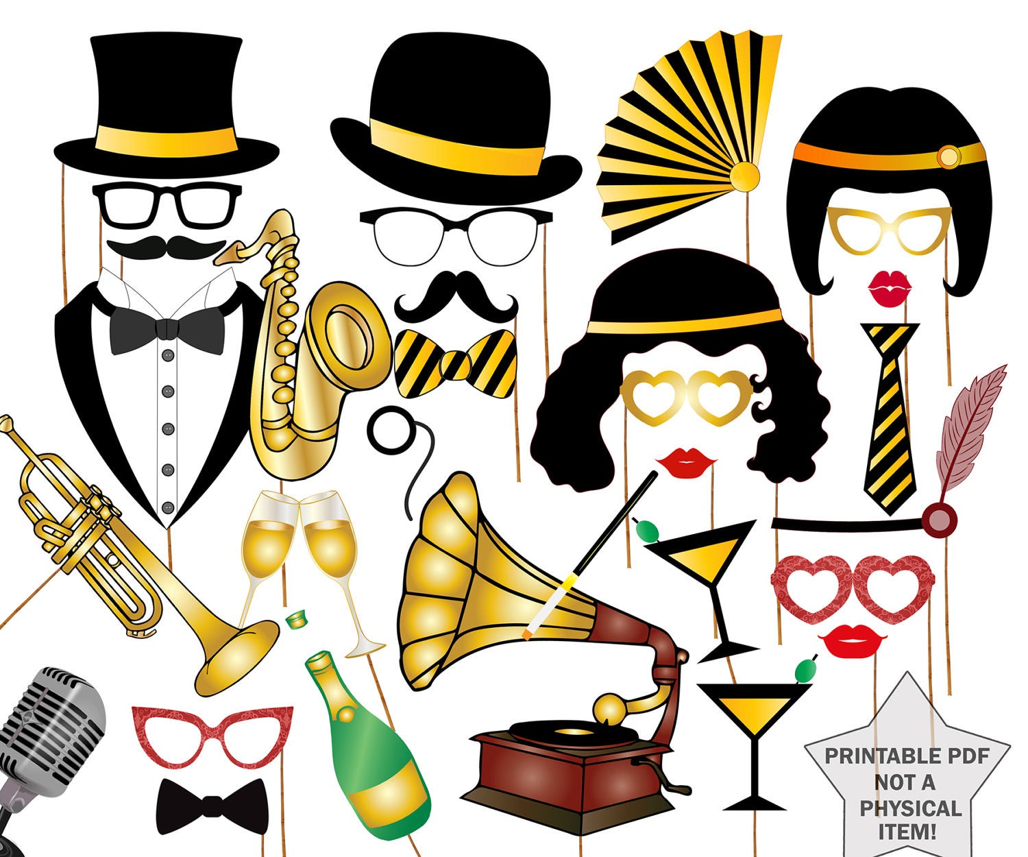 printable gatsby photo booth props