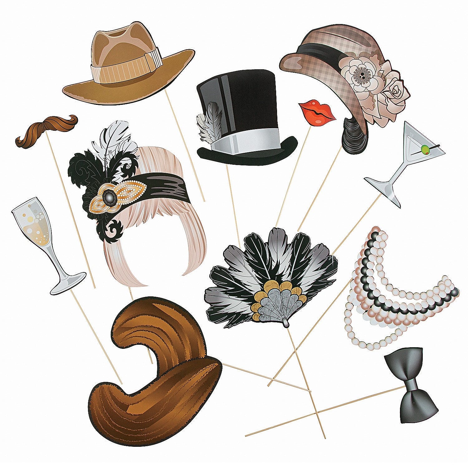 1920s-photo-booth-props-pack-of-12-20s-gatsby-gangster-worksheets-library for Free Printable Gatsby Photo Booth Props 1920s Photo Booth Props (Pack of 12) | 20s Gatsby & Gangster ... - Worksheets Library for Free Printable Gatsby Photo Booth Props