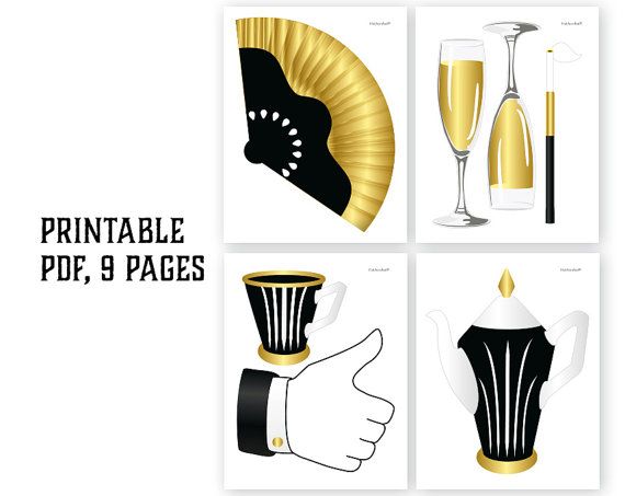 printable gatsby photo booth props