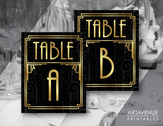 printable gatsby table numbers