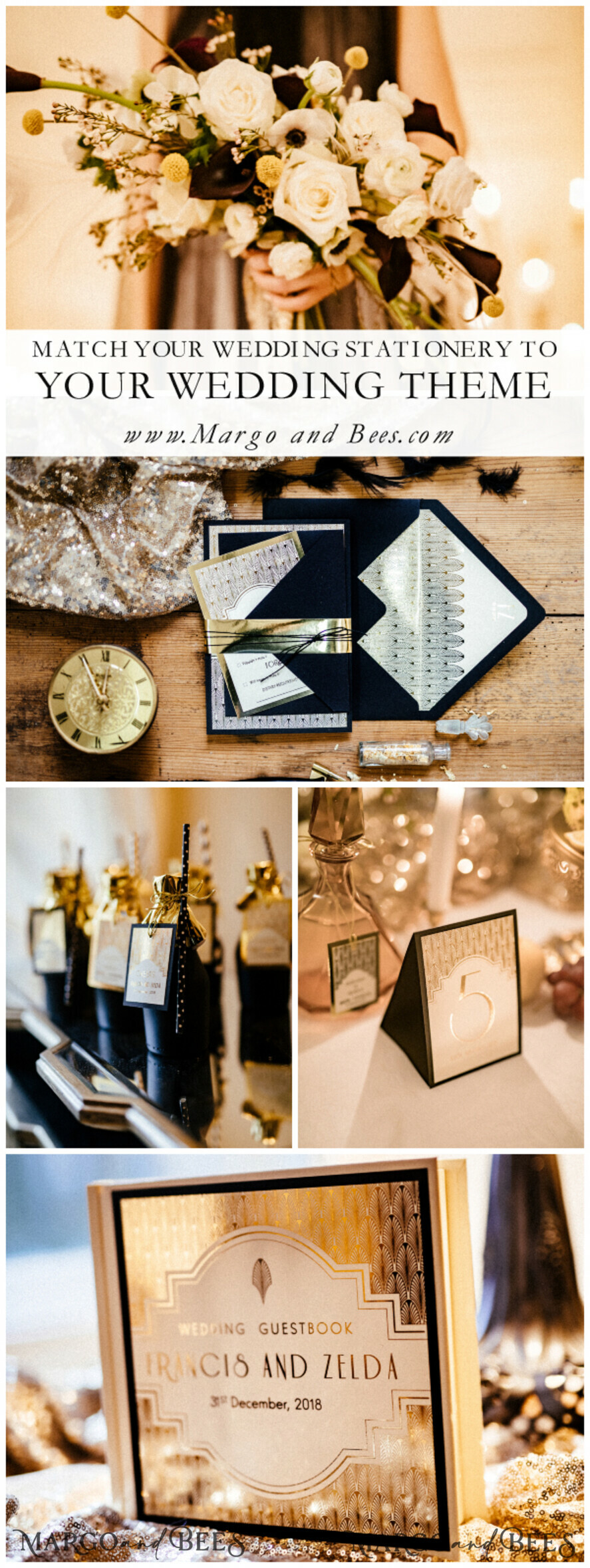 Art Deco Wedding Table Numbers, Luxury Gold and Black Table Signs ...